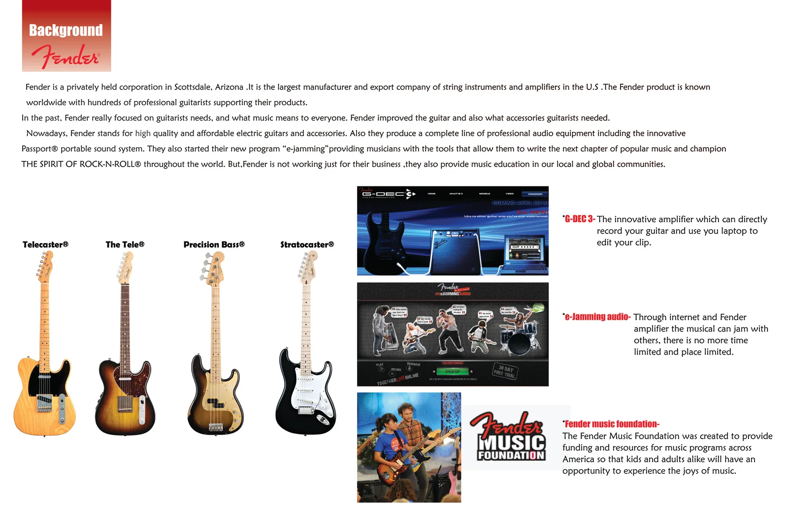 Fender Mobile studio proposal: Research