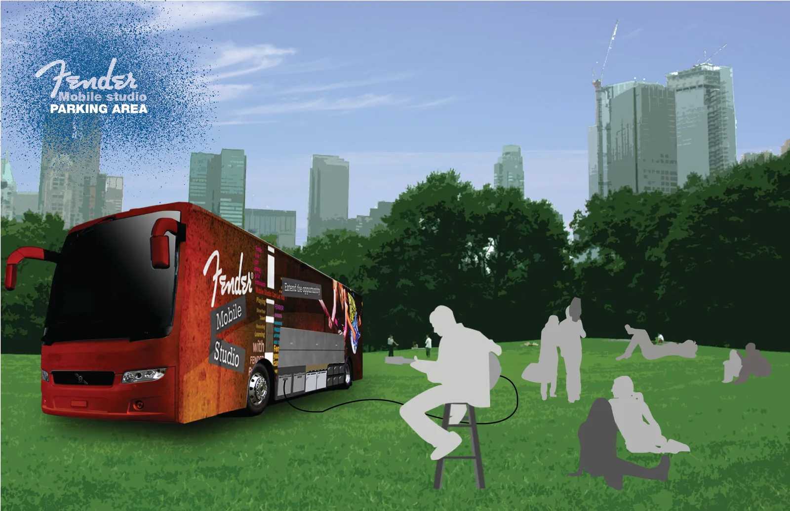 Fender Mobile studio proposal: Fender mobile studio in the park