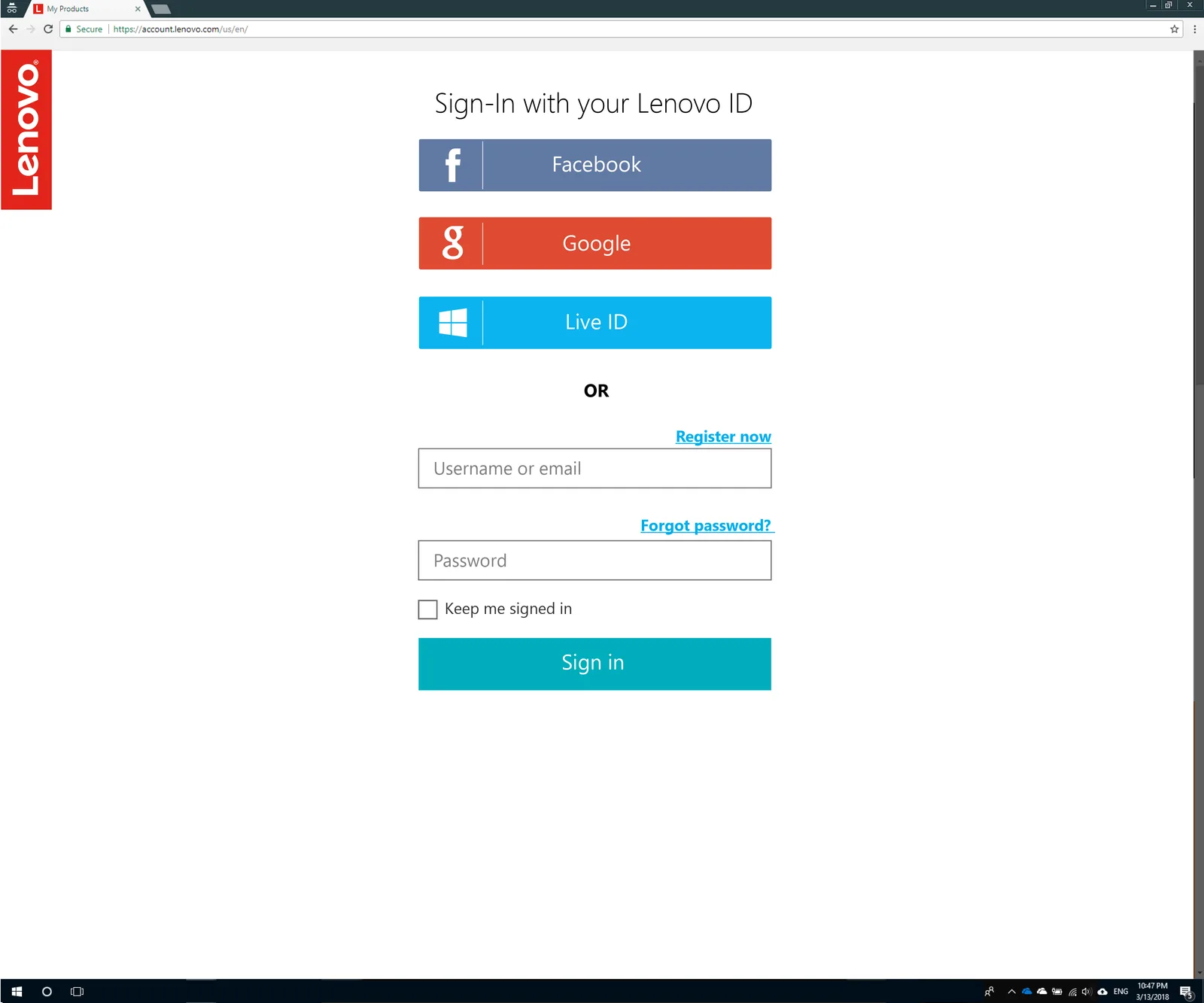 Lenovo ID single sign on, image 2 of 7