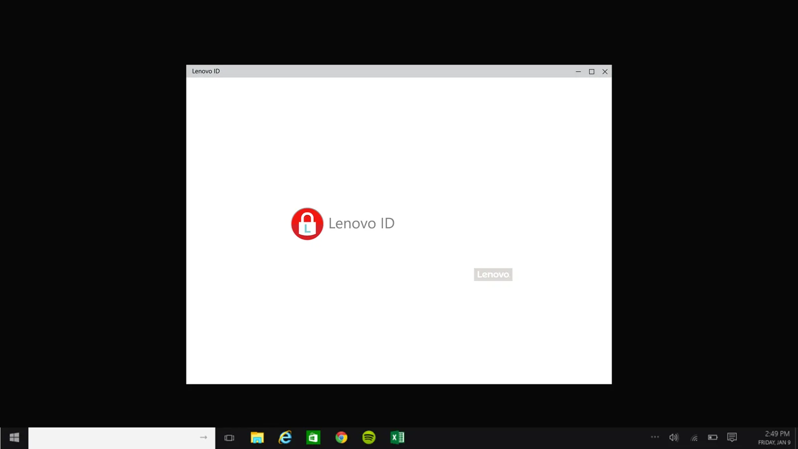 Lenovo ID universal app: Splash screen