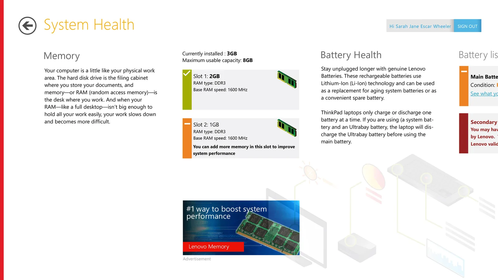 Lenovo Support- Win8 Metro app, image 6 of 17