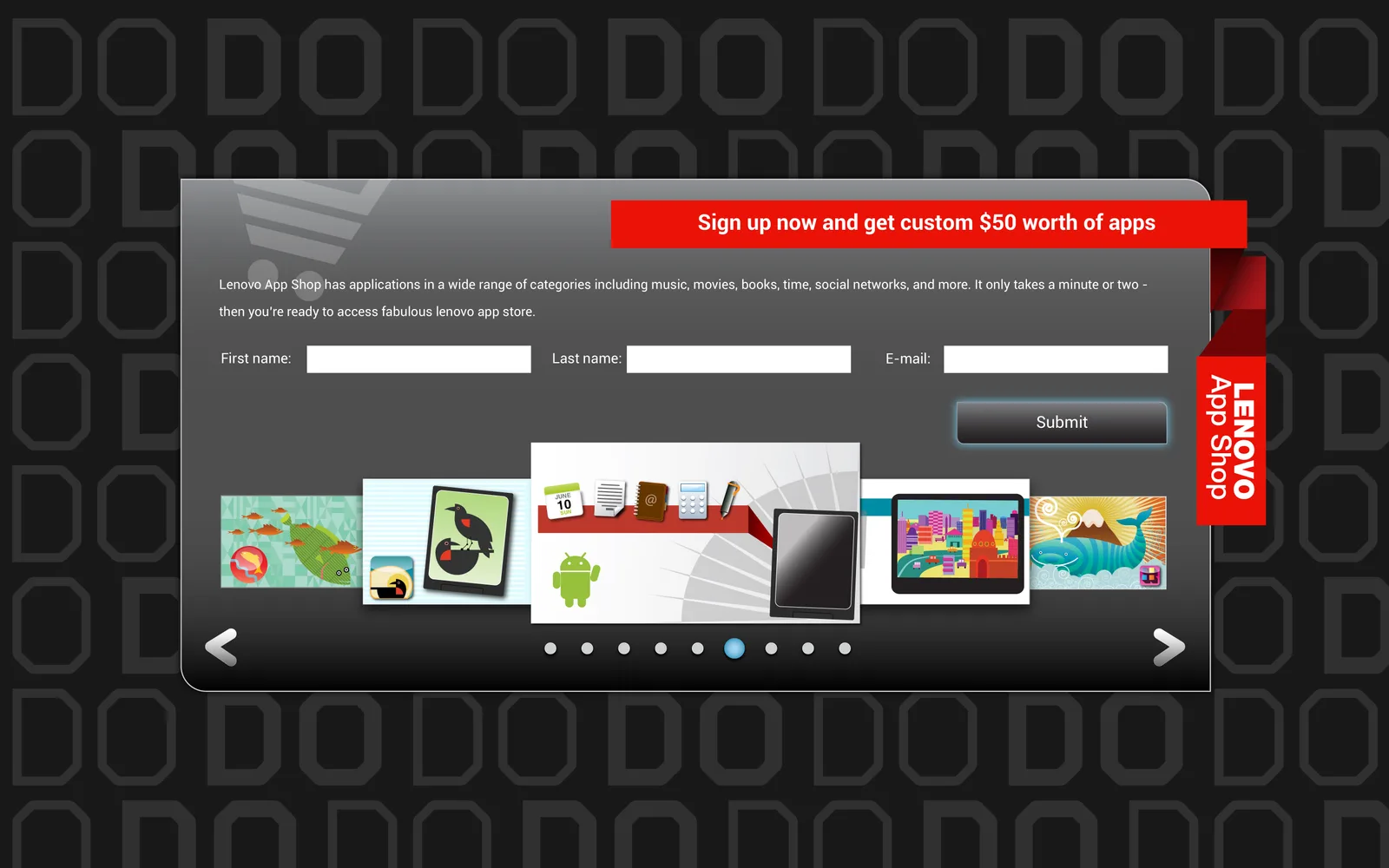 ThinkPad Tablet Android UI Design: Out of box experience