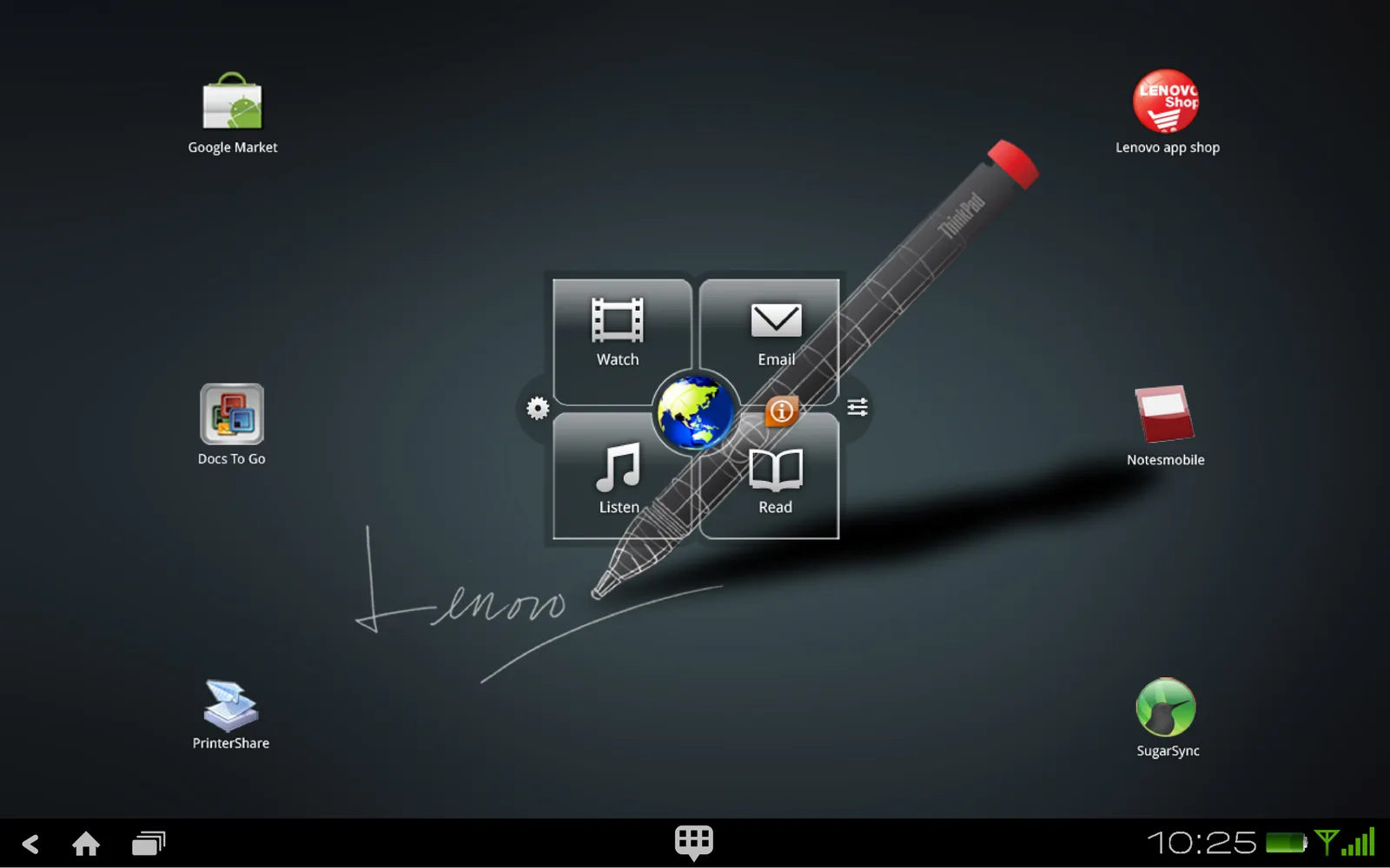 ThinkPad Tablet Android UI Design: Main screen